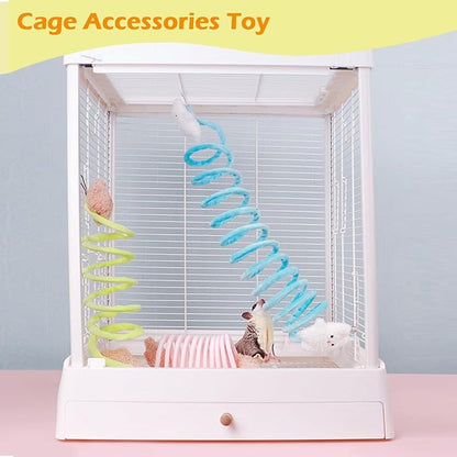 1pc Elastic Sugar Glider Climb Rope, Hanging Cage Toys(Random Color) | Enrichment Toys Wrapped in Short Plush for Soft Touch & Spring Design Boost Climbing Fun & Build Small Pets’ Climb Strength