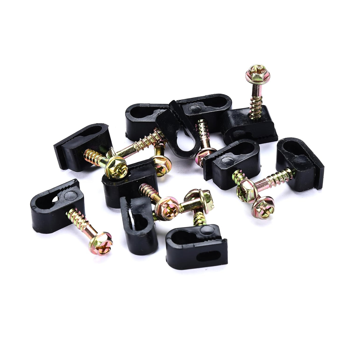 Bolt Dropper Coaxial Cable Clips - Electrical Wire Cable Clip for Cable Management - Screw Clip and Fastener - Coax Cable Holder - Wire Organizer Clamp - Siding Clips for Hanging - Set of 100