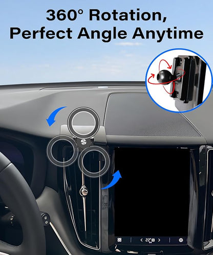 Magnetism Car Phone Holder for Volvo XC60 2018-2025 Accessories Compatible with MagSafe Hands-Free 360 Degree Rotation Adjustable Cell Phone Mount Does Not Affect Air Vent