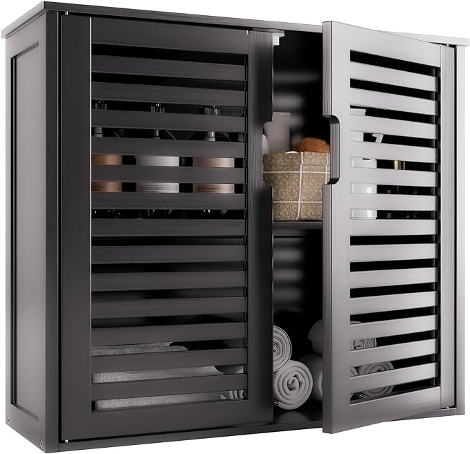 HITNET Black Bathroom Storage Cabinet, Hanging Medicine Cabinet