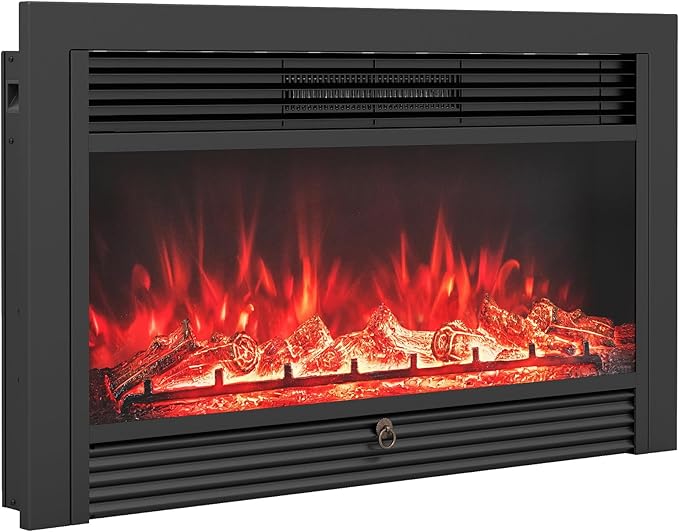 Giantex 36" Electric Fireplace Insert, Wall Recessed/Mounted, Freestanding