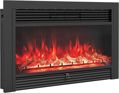 Giantex 36" Electric Fireplace Insert, Wall Recessed/Mounted, Freestanding
