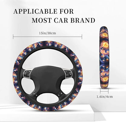 Space Galaxy Pattern Universal Fit Steering Wheel Cover for Car, Truck, and SUV, Durable Steering Wheel Protection