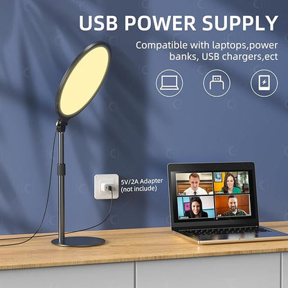 Anautin 10.5in LED Desk Ring Light, Video Conference Lighting