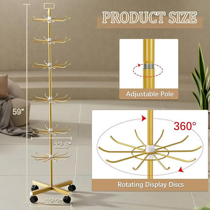 Exttlliy Retail Display Stand Store Display Rack 6 Tier Metal Spinning Display