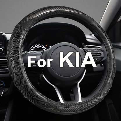 GIANT PANDA Steering Wheel Cover for Kia Soul,Sportage,Forte,Optima,Telluride(3D Honeycomb-Gray-Standard Size)
