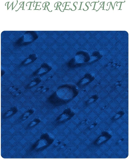 ggaimwf 48x72 Inch Solid Color Shower Curtain for Bathroom Waffle Bath Water Resistant Fabric Curtains Indigo Dye Modern Thick Shower Stall Curtain with Metal Hooks