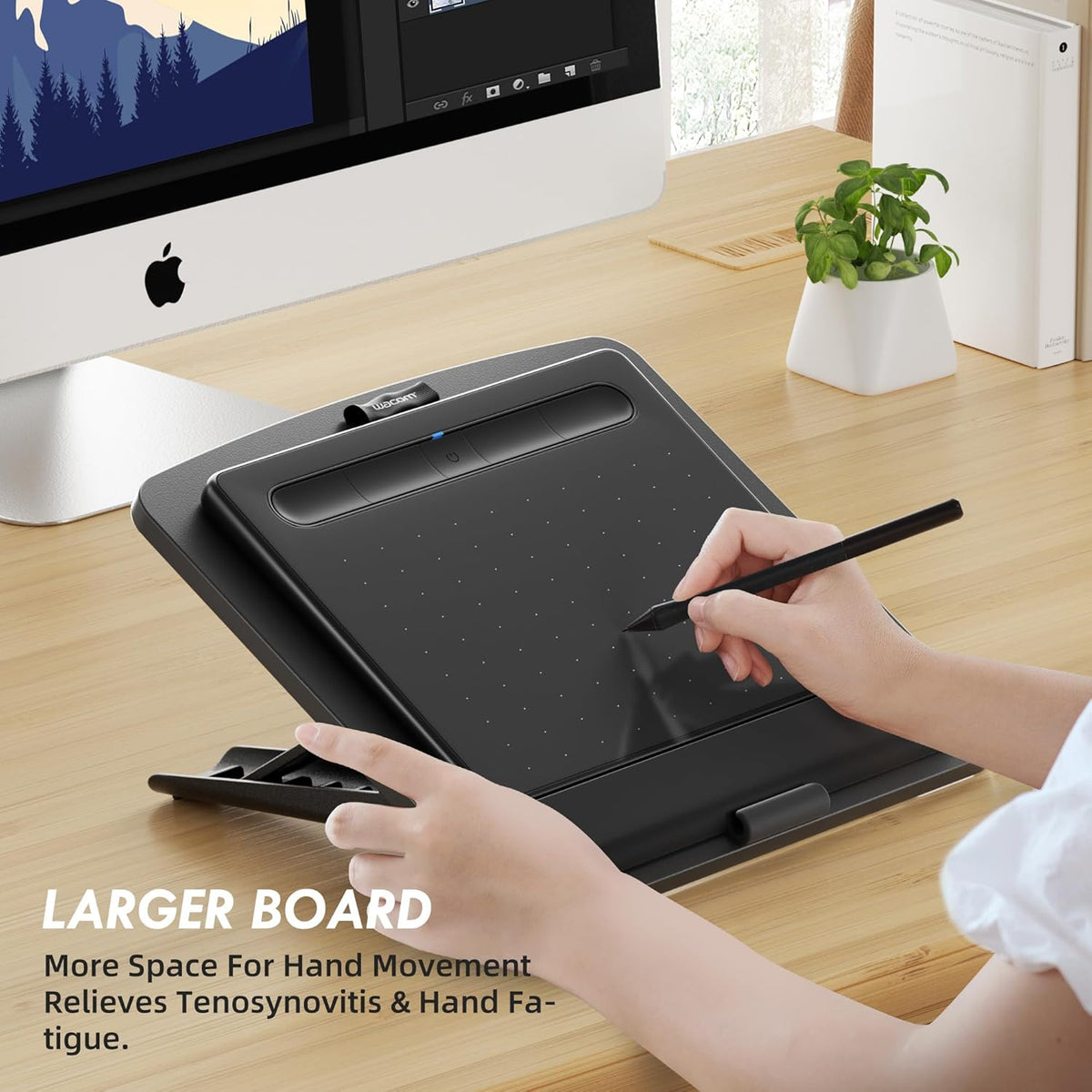 Adjustable Graphics Tablet Holder for Desk - Foldable Portable Stand Compatible with Fire HD, Samsung Galaxy Tab, Wacom, XP-Pen and More - Fit 7-23.8 inches