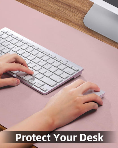 Non-Slip Desk mat,PU Leather Desk Pad Protector, Office Desk Mat, Large Mouse Pad,Desk Blotter, Laptop Desk Pad, Waterproof Desk Writing Pad for Office and Home (Rose Pink, 40" x 17")