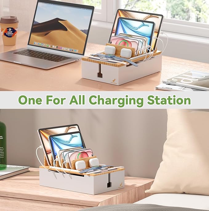 Pezin & Hulin Bamboo Charging Station, Electronic Devices Organizer