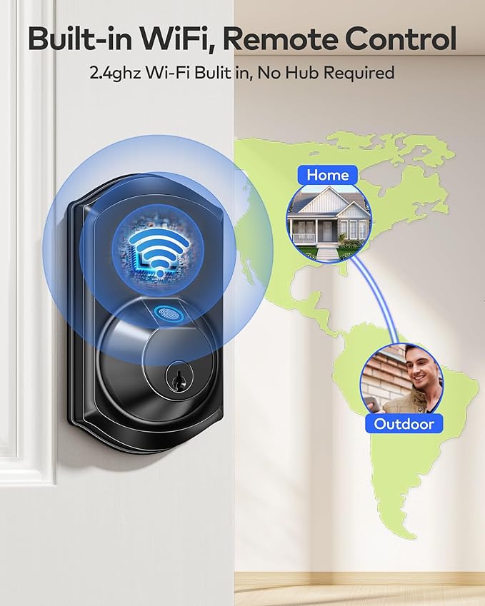 TEEHO TE012W WiFi Smart Lock, Fingerprint Door Lock