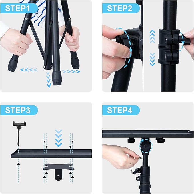 DECOSIS Projector Stand Tripod Adjustable, Laptop Height from 23.5 to 63.5