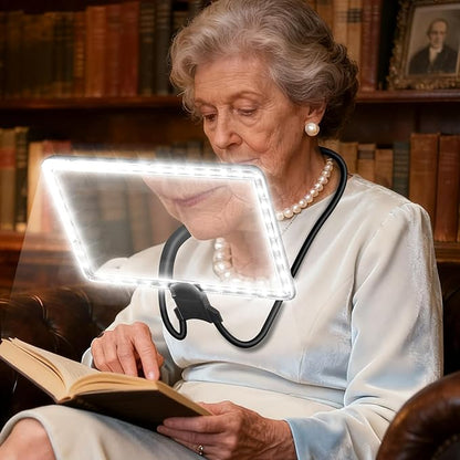 5X Neck Magnifying Glass with Light, Magnifier with Light Hands Free, Full Book