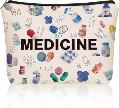 Girlly Medicine Makeup Bag Gifts: Colorful Medical Themed Cosmetic & Toiletry Organizer Pouch For Teen Girls & Women Doctor Nurse Healthcare.Ideal Gift For Travel, Birthdays, & Christmas.