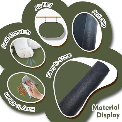METEOROCK Pet Feeding Mat – 20''x12'' Absorbent Dog Food Mat, Pet Water Mats Protect Floor, No Stains Quick Dry Bowl Mats, Non-Slip Rubber Base Pets Placemats for Food and Water, Dark Green