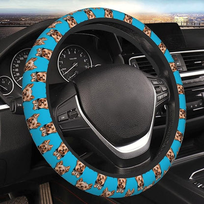 Dogs ATR Pattern Car Steering Wheel Cover, 15 Inch Steering Wheel Cover Stylish Decor for Most Cars