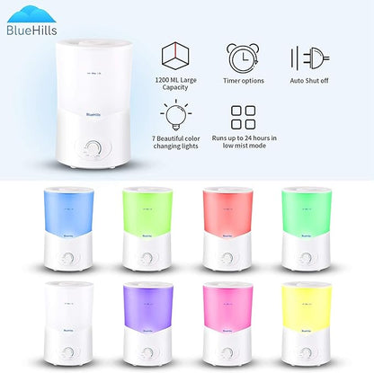 BlueHills Large 1000 ML XL Essential Oil Diffuser White Aromatherapy Humidifier