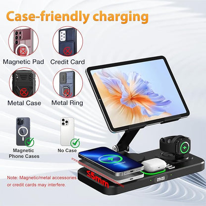 30W Charging Station for Apple Products, Foldable Wireless Charger