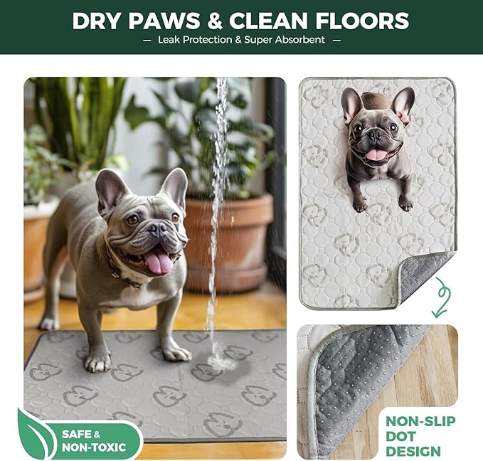 FXW Washable Pee Pads for Dogs, Leak-Proof & Non-Slip, Specifically Designed for Whelping Box, 36" Round, Khaki, 1 Pack