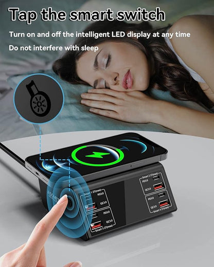 USB Charger, ASOMETECH 100W 8 Port Multiple USB Charging Station