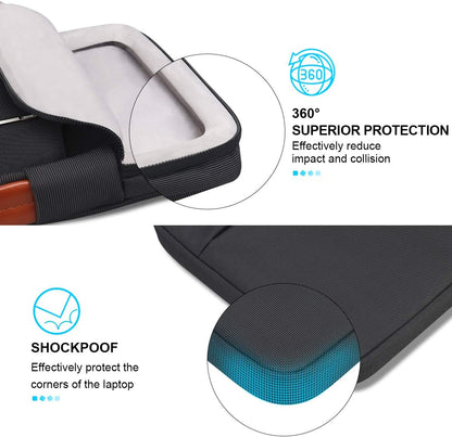 Lacdo 360° Protective 15-15.6 Inch Laptop Sleeve Case for Acer HP Lenovo Dell ASUS Laptop, Acer Aspire 15, HP Pavilion 15, Dell Inspiron 15, Lenovo IdeaPad 15, ASUS ZenBook 15 Computer Bag, Black