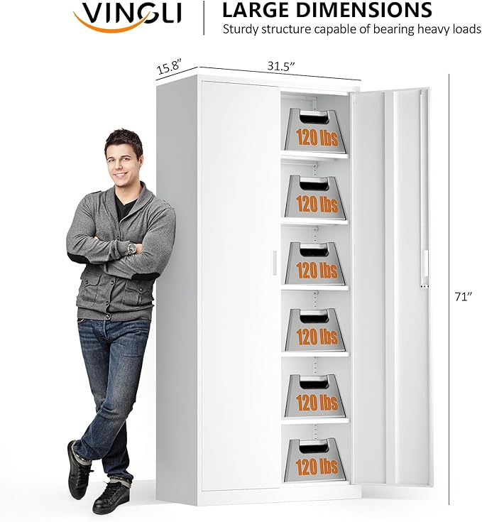 VINGLI Metal Garage Storage Cabinet