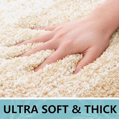 Arotive Microfiber Bathroom Rugs, Shaggy Soft and Absorbent Bath Rug, Non-Slip, Thick Plush Machine Washable Dry Bath Mats for Bathroom, Tub and Shower, 59x24, Camel, Rectangular