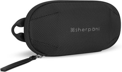 Sherpani Mini Co-Pilot, Travel Cable Bag, Cord Storage Organizer, Small Tech Pouch, Accessory Carrying Case, Travel Gift for Women (Carbon)