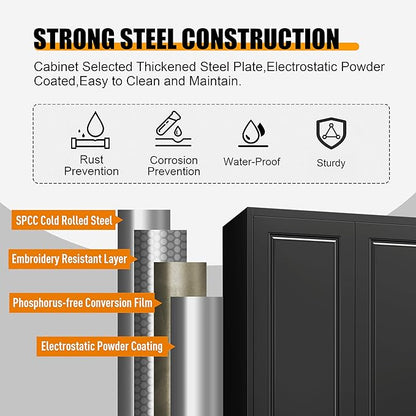 75" Tall Metal Storage Cabinet, Kitchen Pantry Storage Cabinets