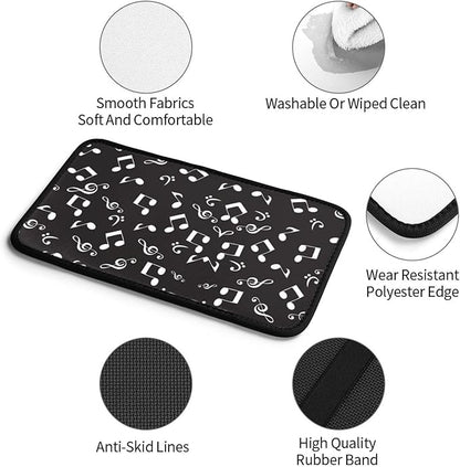 Car Armrest Cover Auto Center Console Pad Arm Rest Cushion Soft Car Accessories Universal for Most Vehicle (White Music Notes Pattern Design)