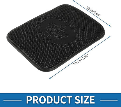 Car Armrest Cushion Pad Non-slip 12.20" x 8.66" Suede Black Center Console Lid