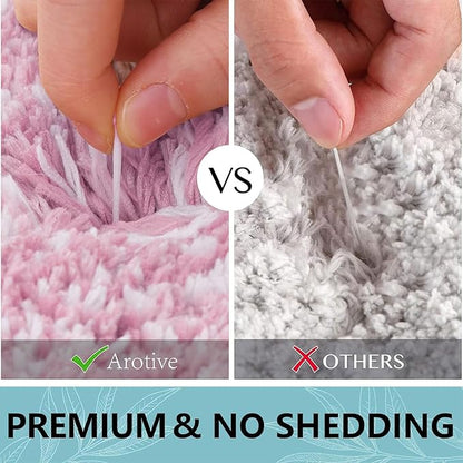 Arotive Microfiber Bathroom Rugs, Shaggy Soft and Absorbent Bath Rug, Non-Slip, Thick Plush Machine Washable Dry Bath Mats for Bathroom, Tub and Shower, 30x20, Mauve, Rectangular
