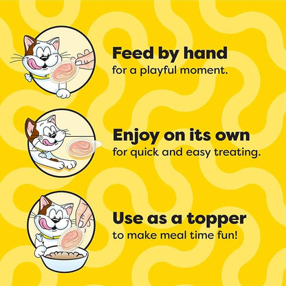 Temptations Lickable Spoons Adult Wet Cat Treat, Tasty Chicken and Savory Salmon Flavor, 8 Spoons, Pack of 12 (96 Total)