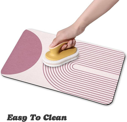Dog Food Mats for Floors Waterproof, Cat Water Bowl Mats Pet Feeding Absorbent Mat Placemats for Food and Water Pink Bohemia 24 * 32 inch