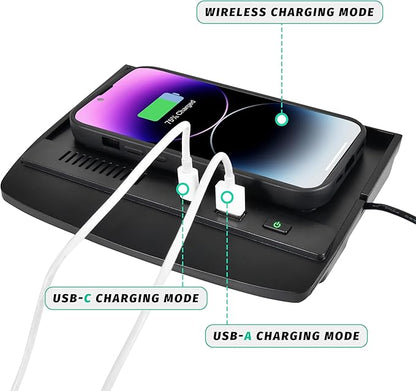KEWISAUTO Wireless Charger for 2021-2024 Nissan Rogue S, SV, SL, Center Console Charging Panel Fast Phone Charger Pad for Nissan Rogue T33 S, SV, SL, Platinum 2021 2022 2023 2024 Accessories