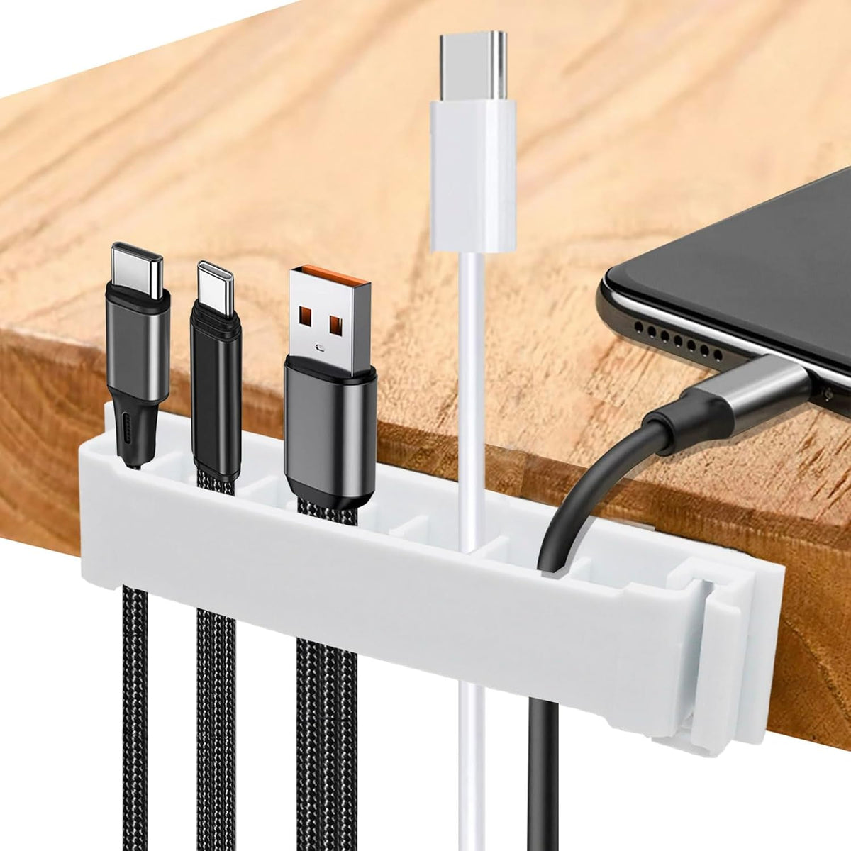 Cable Clips Holder, Self Adhesive Cables Management Clips Cord Organizer Charger for Home Office Desktop Nightstand Car Wire, Cord Holders 2 PCS
