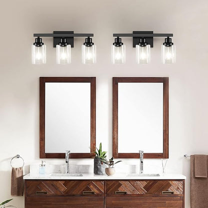 DIKAIDA 3-Light Bathroom Light Fixtures, Modern Bathroom Wall Lights Over Mirror