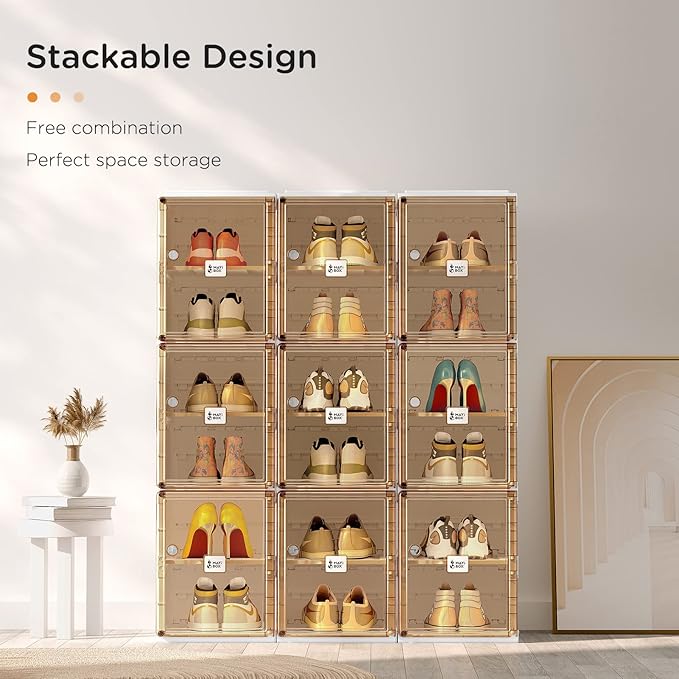 ANTBOX Shoe Organizer Storage Box, Portable Folding Shoe Rack