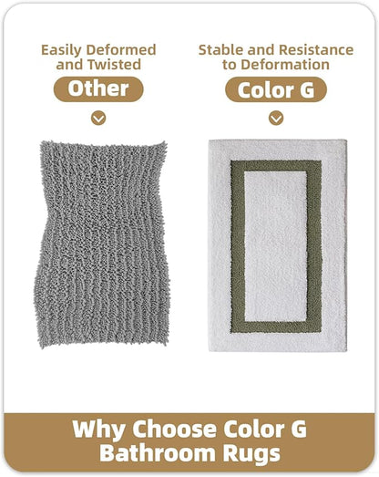 Color&Geometry Bathroom Rugs, Water Absorbent and Quick Dry Microfiber Bath Rugs-24"x43", Non-Slip, Machine Washable, Extra Soft Plush Bath Mats for Bathroom, Laundry Room, Shower and Tub