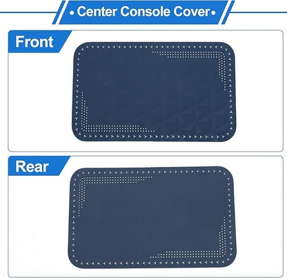 Car Center Console Cushion Pad 12.59"X7.67" Center Console Cover Armrest Seat Box Cover Faux Leather Blue