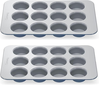 Caraway Non-Stick Ceramic 12-Cup Muffin Pan Duo