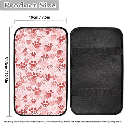 Pink Dog Paw Center Console Cover Protect from Pet Claws Universal Armrest Cover Pad Easy to Install 12.3 x 7.5 Inch Universal Car Interior Accessories Decoration