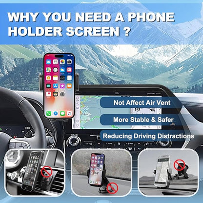 Car Phone Holder Fit for 2020-2025 Toyota Highlander Accessories Phone Mount 8-inch Screen Fixed Clip, Cell Phone Automobile Cradles Hands-Free 360 Degree Rotation Not Affect Air Vent
