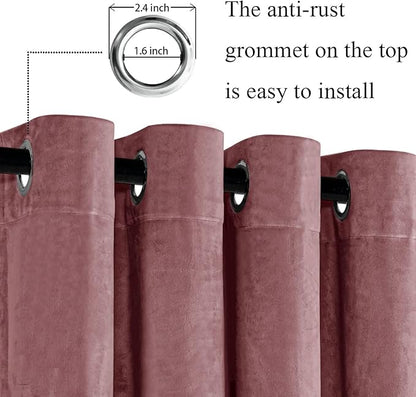JIUZHEN Velvet Curtains 90 inches Long