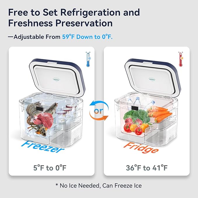 Car Refrigerator, Portable Car Fridge 12V Refrigerator 19 Quart Freezer