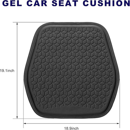 Gel Car Seat Cushion, Non-Slip Breathable Automotive Front Seat Bottom Cushion Pad, Comfortable & Cooling Seats Cover Interior Mat for Sedans SUVs Trucks, Car Accessories (Black)
