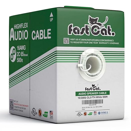 fast Cat. Speaker Wire 16 Guage 2C, UL Listed & CMR/CL3R-FT4 Rated