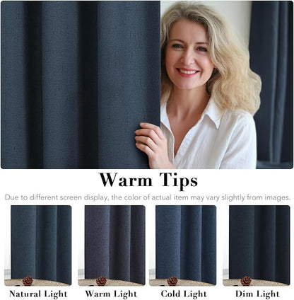 H.VERSAILTEX Linen Curtains 100% Blackout Curtains