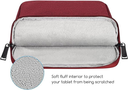 9.7-11" Tablet Sleeve Bag for 2023 11" Amazon Fire Max 11 & 10.1" Fire HD 10 Plus & Fire HD 10 Kids Pro, 11" iPad 11th/Air M3 M2 & Pro M5 M4 4 3 2 & Samsung Galaxy Tab S9 S9 FE S8 S7 A8 Case(Wine Red)