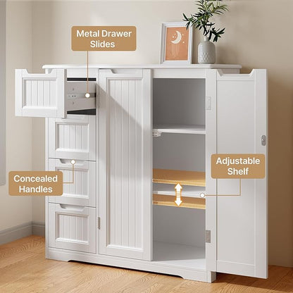 Gizoon Storage Cabinet, Bathroom Floor Cabinet, Kitchen Pantry, Side Storage